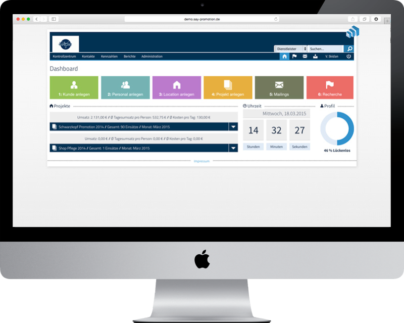 Weitere Ansicht der Promotion Software